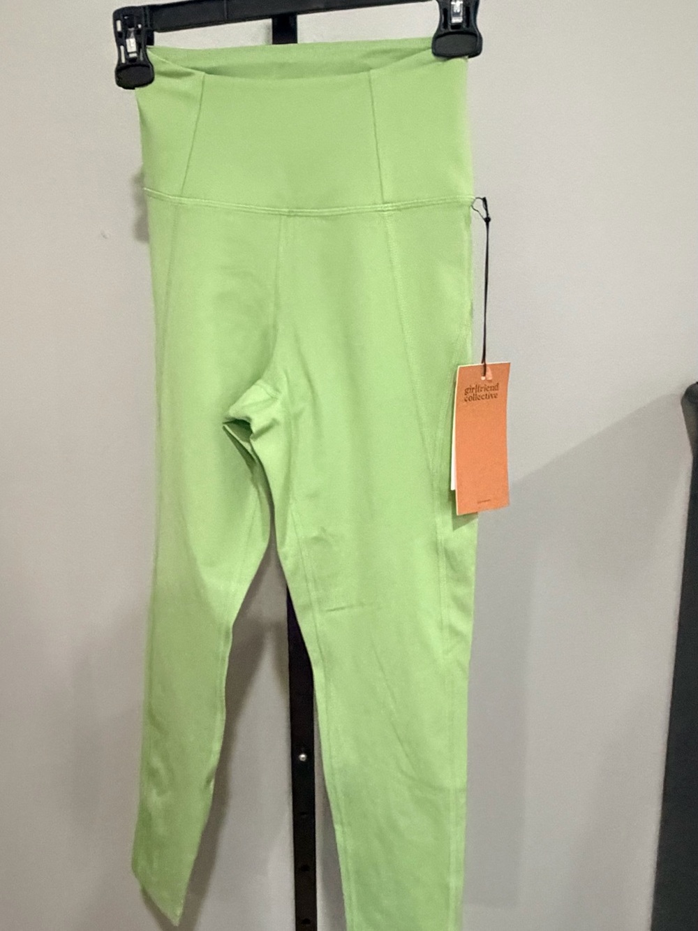 NWT Girlfriend Collective Lime Green High-Waist Kids Leggings xsmall